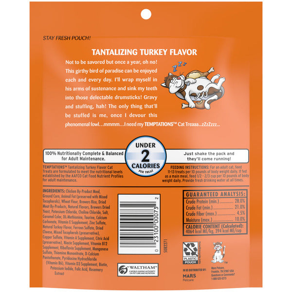 TEMPTATIONS Classic Crunchy and Soft Cat Treats Turkey Flavor