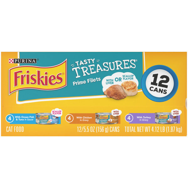 Purina Friskies Gravy Wet Cat Food , Tasty Treasures Prime Filets