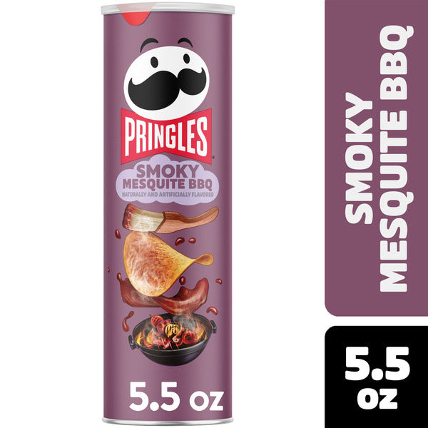 Pringles Smoky Mesquite BBQ Potato Crisps Chips, Lunch Snacks, 5.5 oz