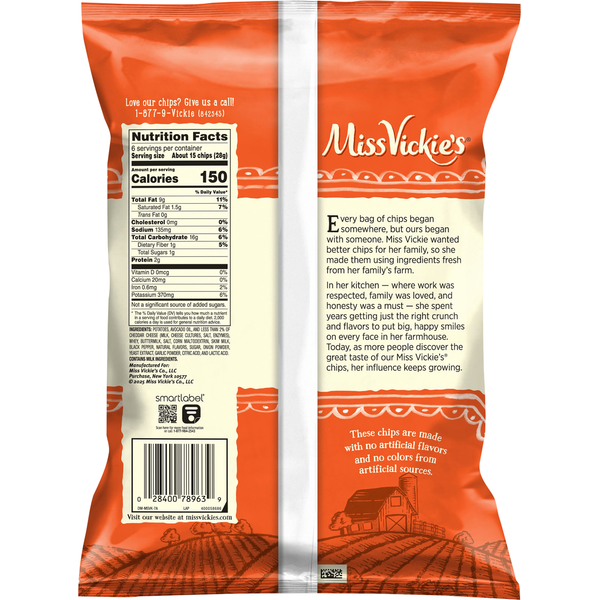 Miss Vickie's Kettle Cooked Aged Cheddar & Black Pepper Flavored Potato Chips
