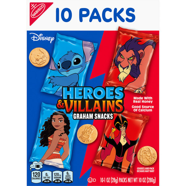 NABISCO Heroes And Villains Graham Snacks, Custom Cookies Variety Pack, Kids Snack Packs 10 oz