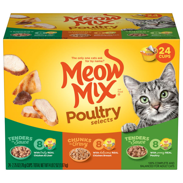 Meow Mix Poultry Selections Variety, Wet Cat Food
