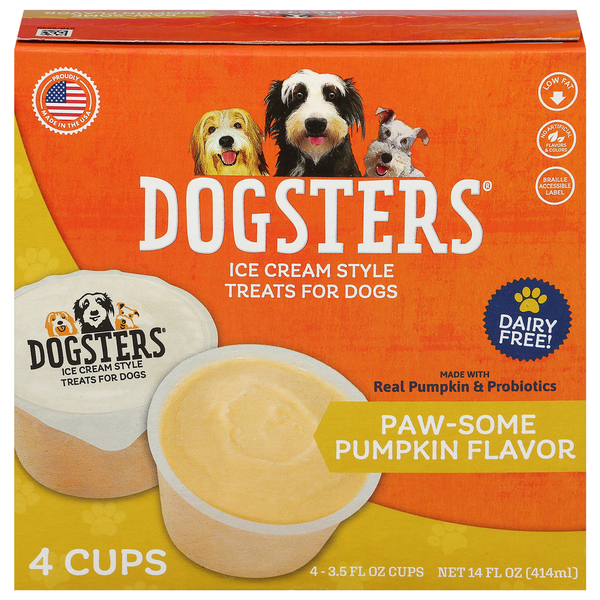 Dogsters Treats for Dogs, Paw-Some Pumpkin Flavor, Ice Cream Style