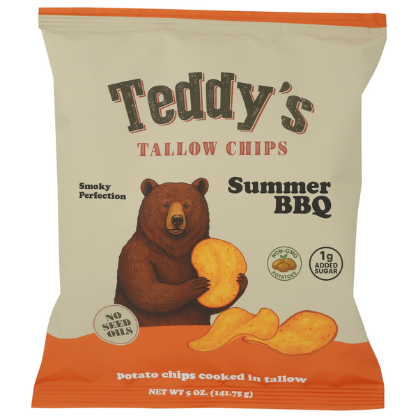 Teddy's Tallow Chips : Potato Chips Cooked In Beef Tallow.