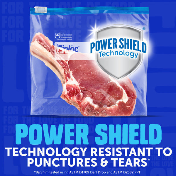 Ziploc Quart Freezer Slider Bags, Power Shield™ Technology for More Durability