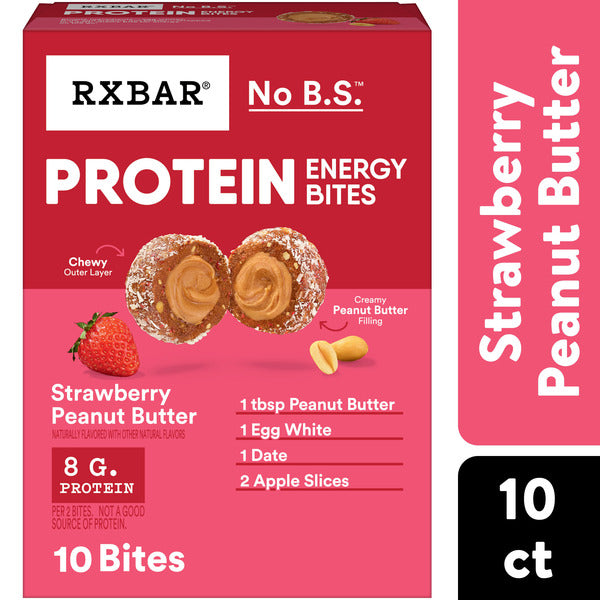 RXBAR Protein Energy Bites Strawberry Peanut Butter Protein Balls, 10 Count