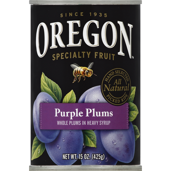 Oregon Purple Plums, in Heavy Syrup, Whole