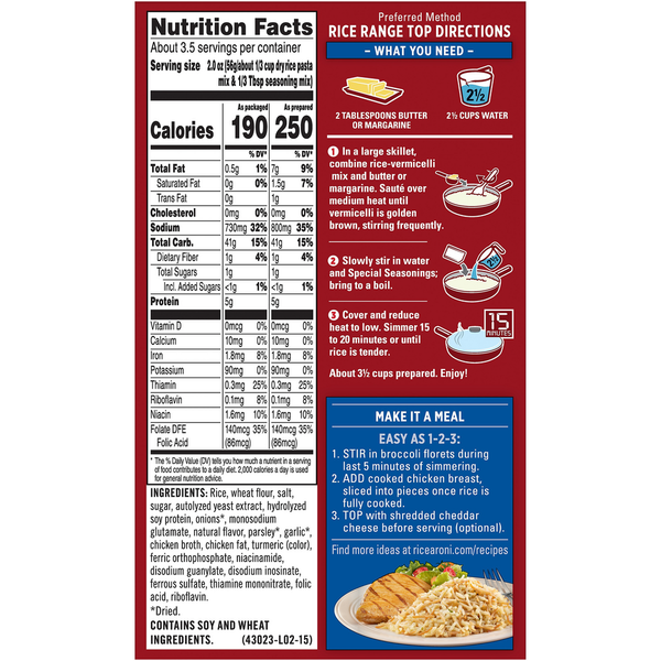 Rice-A-Roni Chicken Rice Mix