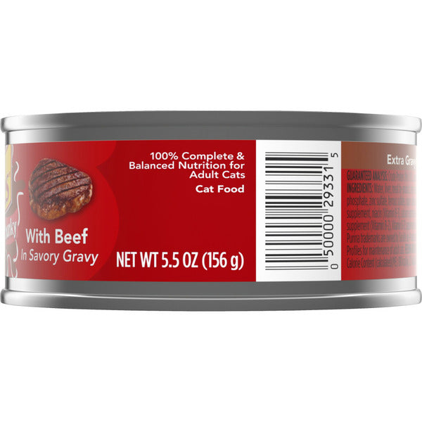 Purina Friskies Gravy Wet Cat Food, Extra Gravy Chunky With Beef in Savory Gravy