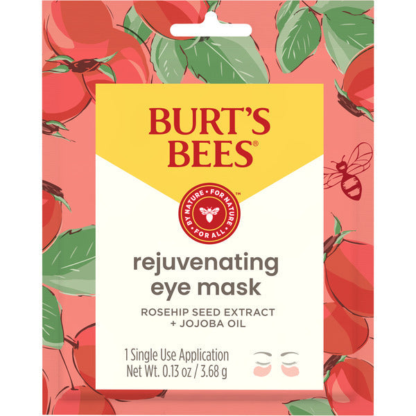 Burt's Bees Rejuvenating Eye Mask with Rosehip & Jojoba Extract, Single Use Eye Mask