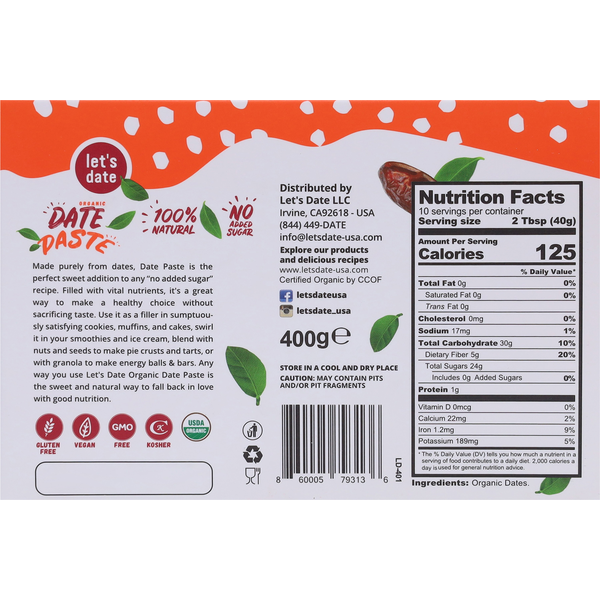Let's Date Organic Date Paste