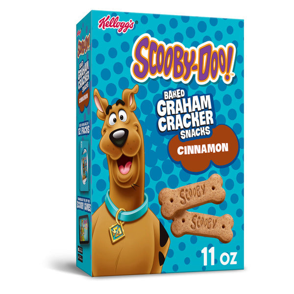 SCOOBY-DOO Kellogg's Cinnamon Baked Graham Cracker Sticks, Lunch Snacks, 11 oz