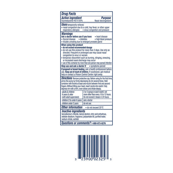 Vicks Sinex Original Ultra Fine Mist Nasal Spray Decongestant