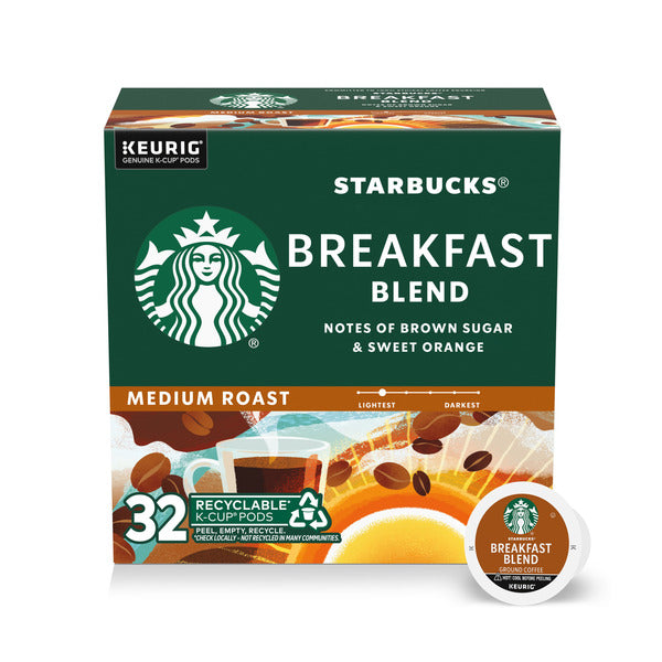 Starbucks Breakfast Blend Medium Roast K-Cup Coffee