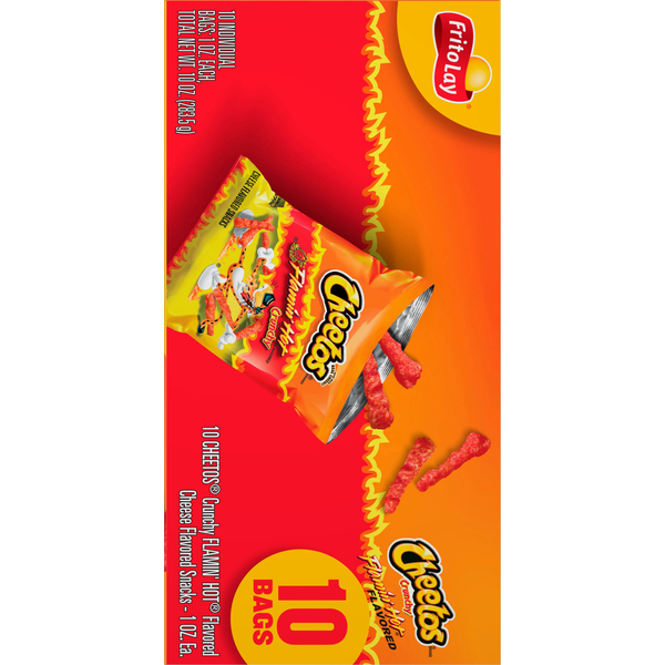 Cheetos Cheese Flavored Snacks, Flamin' Hot Flavored, Crunchy
