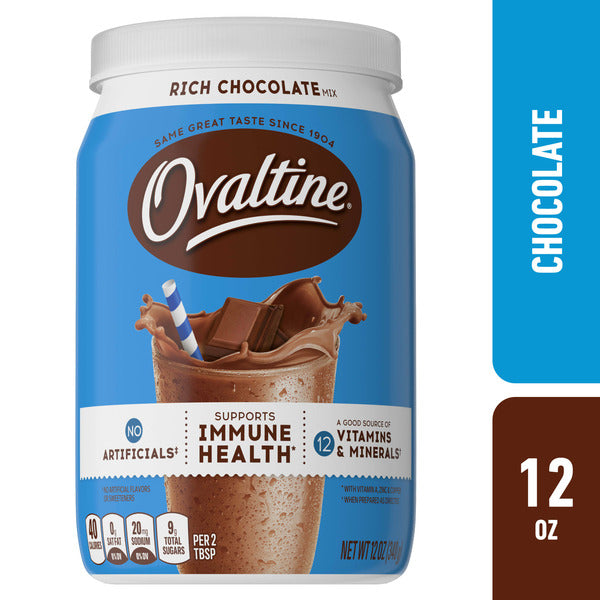 Ovaltine Rich Chocolate Powdered Drink Mix Canister
