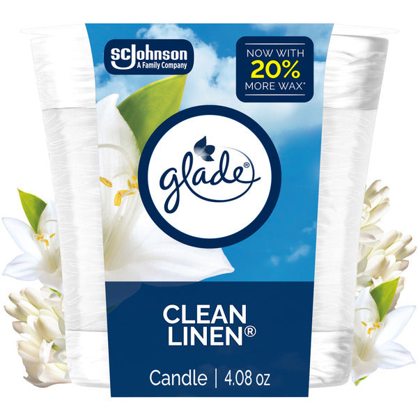 Glade Single Wick Candle, Clean Linen