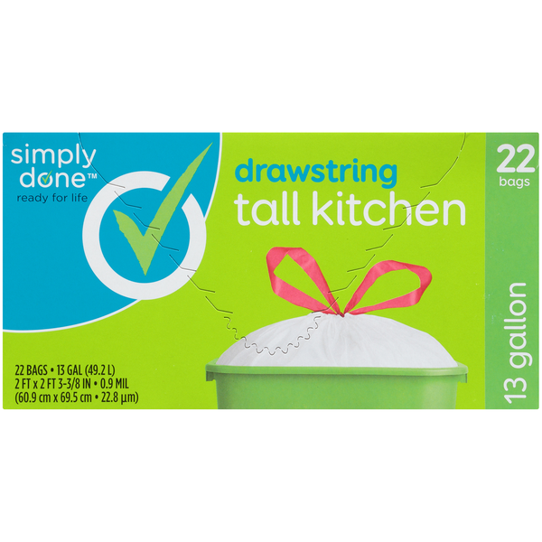Simply Done Drawstring Tall Kitchen Bags