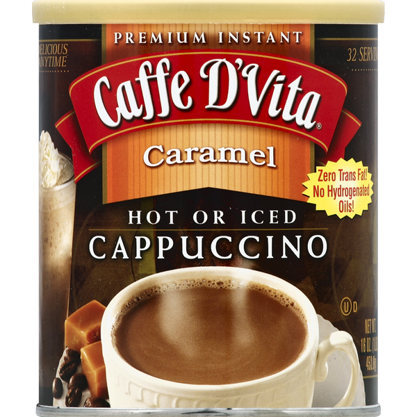 Caffe D'Vita Cappuccino, Premium Instant, Caramel