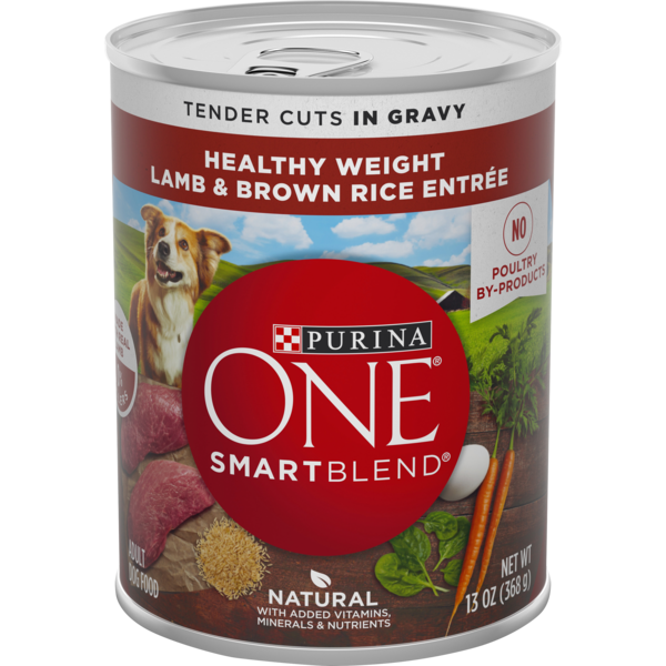 Purina ONE Weight Management, Natural Wet Dog Food, SmartBlend Healthy Weight Tender Cuts Lamb & Brown Rice