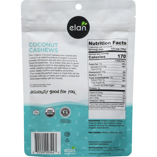 Elan Coconut Cashews, Organic