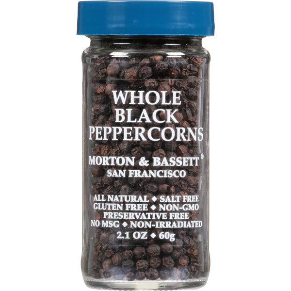 Morton & Bassett Spices Peppercorns, Whole Black