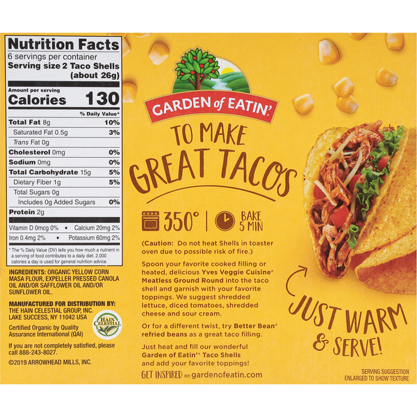 Garden of Eatin' Taco Shells, Yellow Corn