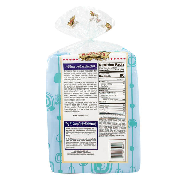 S.Rosen's Sweet Hawaiian Dinner Rolls