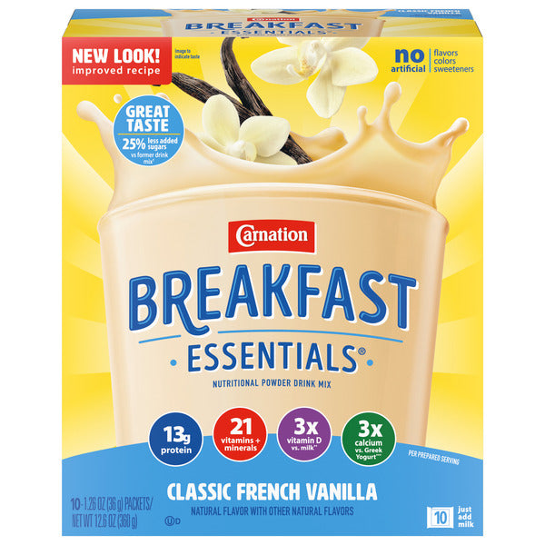 Carnation Breakfast Essentials Classic French Vanilla Nutritional Powder Drink Mix