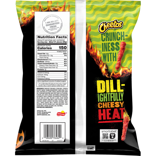 Cheetos Crunchy Cheese Flavored Snacks Flamin' Hot Dill Pickle
