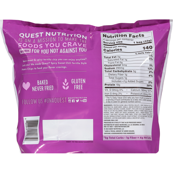 Quest Protein Chips, Spicy Sweet Chili Flavor, Tortilla Style
