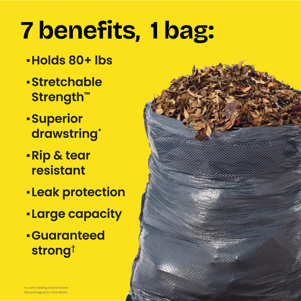 Glad ForceFlex Heavy Duty Large Drawstring Trash Bags, Hold 80+ Pounds, 30 Gallon