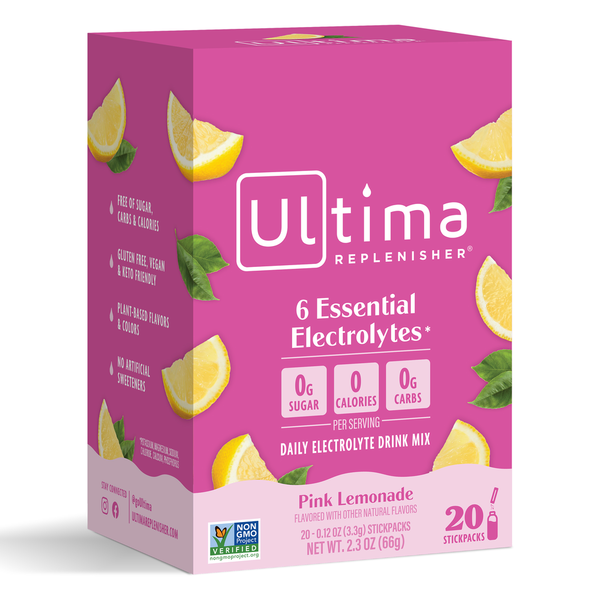 Ultima Replenisher Daily Electrolyte Mix, Pink Lemonade, Stickpacks
