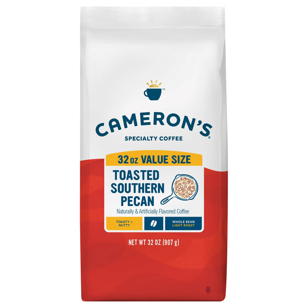 Cameron's Coffee, Whole Bean, Light Roast, Toasted Southern Pecan, Value Size