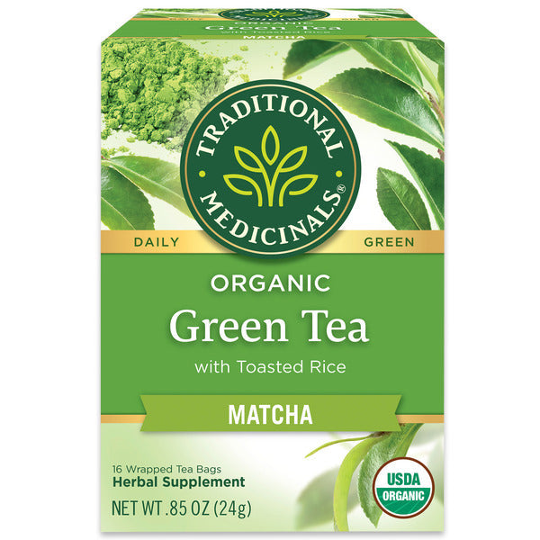 Traditional Medicinals Organic Green Tea Matcha with Toasted Rice, Caffeine Free Herbal Tea