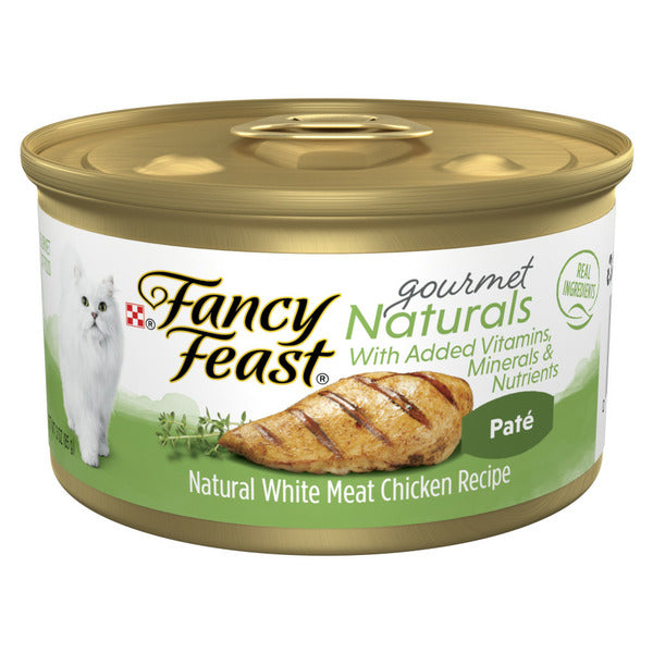 Purina Fancy Feast Grain Free Wet Cat Food Pate Gourmet Naturals White Meat Chicken Recipe