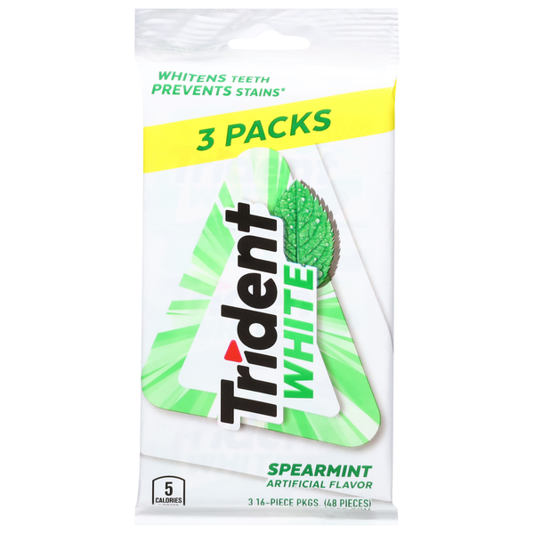 Trident Gum, Spearmint, Sugar Free