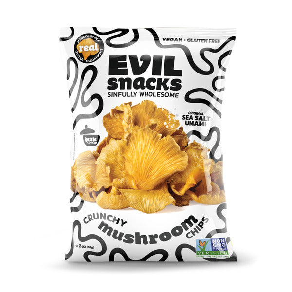 Evil Snacks Crunchy Mushroom Chips, Sea Salt Original