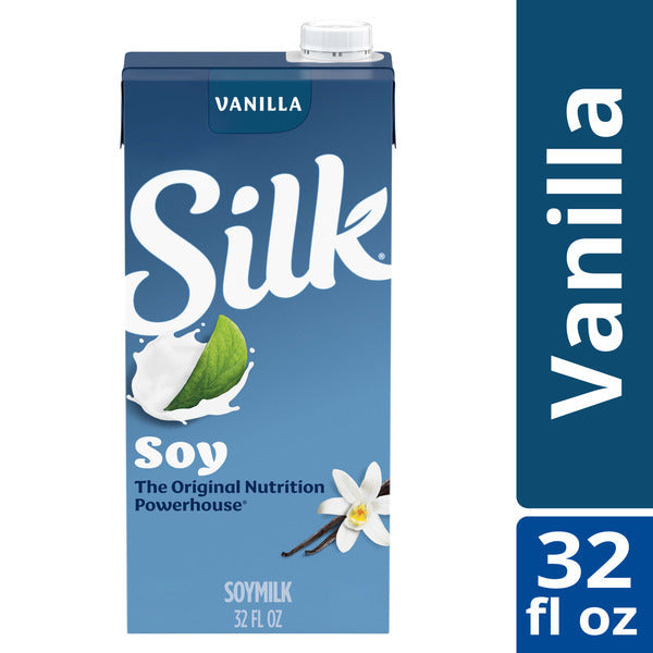 Silk Soy Milk, Organic Vanilla, Shelf Stable, Dairy Free, Lactose Free, Vegan Milk with 6g Protein per Serving, 32 FL OZ Quart