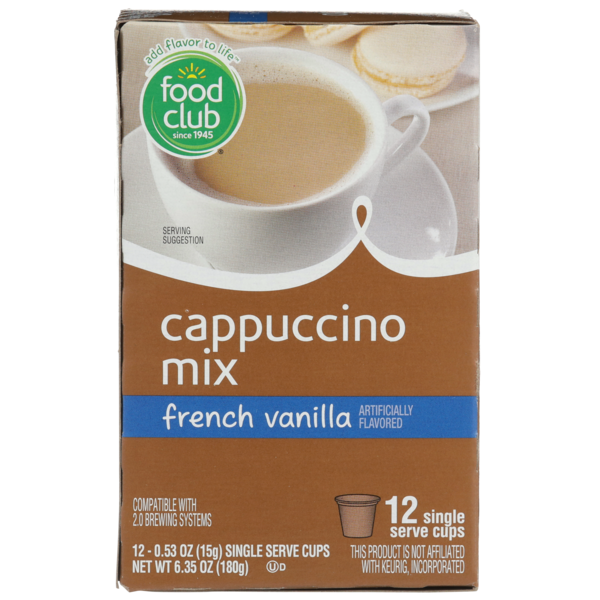 Food Club French Vanilla Cappuccino Mix Single Serve Cups