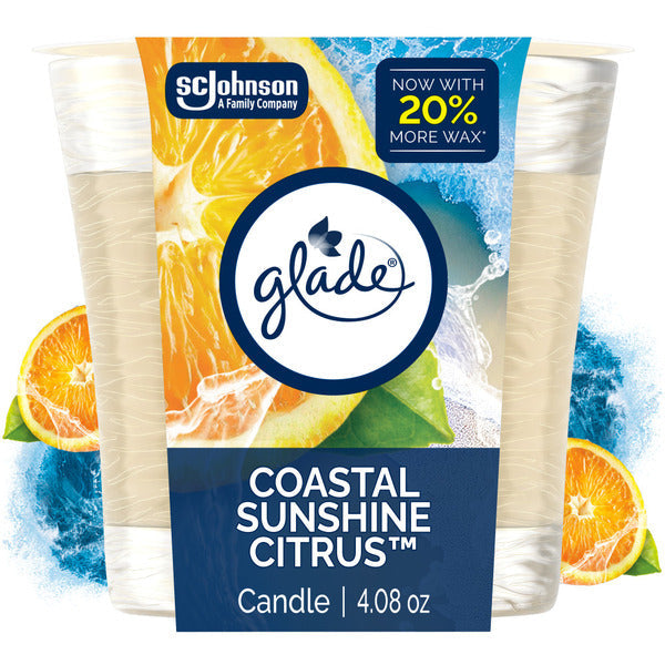 Glade Single Wick Candle, Coastal Sunshine Citrus