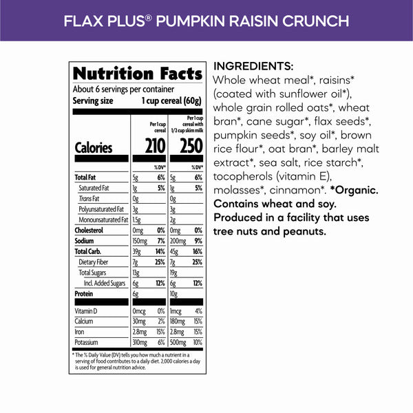Nature's Path Flax Plus Pumpkin Raisin Crunch Cereal