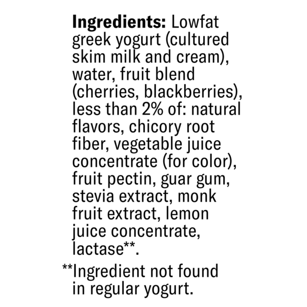 Chobani Zero Added Sugar Greek Yogurt Cherry Berry Protein Drink