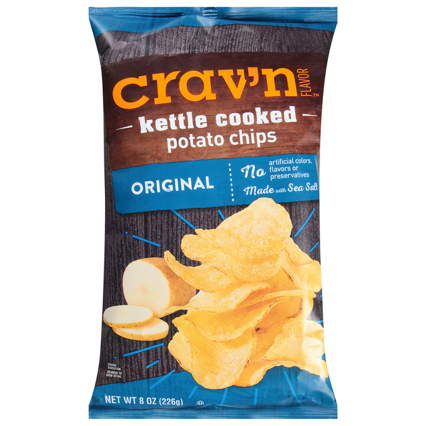 Crav'n Flavor Potato Chips, Original, Kettle Cooked