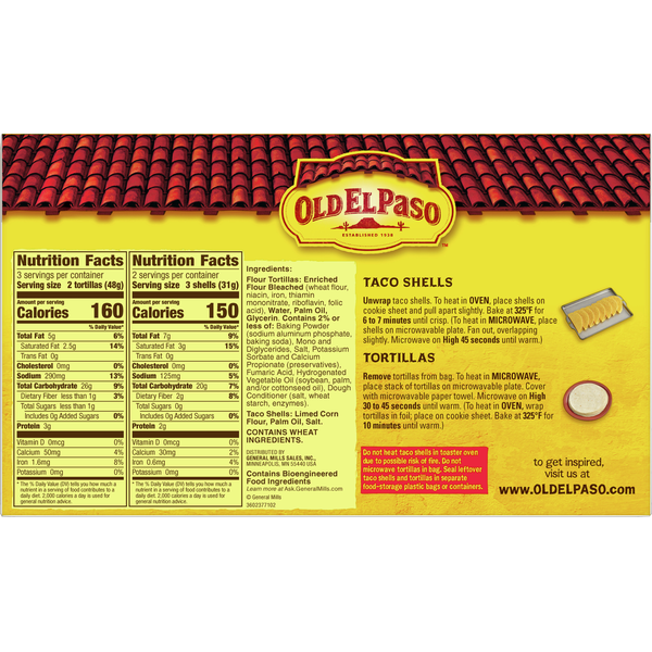 Old El Paso Taco Shells & Flour Tortillas, Hard & Soft