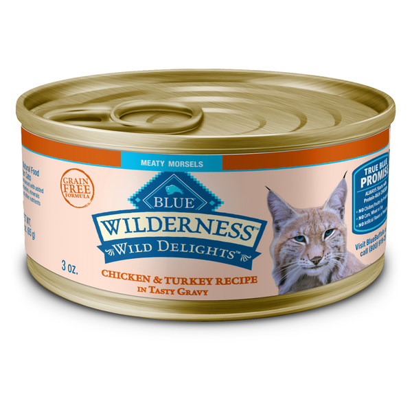 Blue Buffalo Wilderness Wild Delights High Protein Grain Free Wet Cat Food, Chicken & Turkey