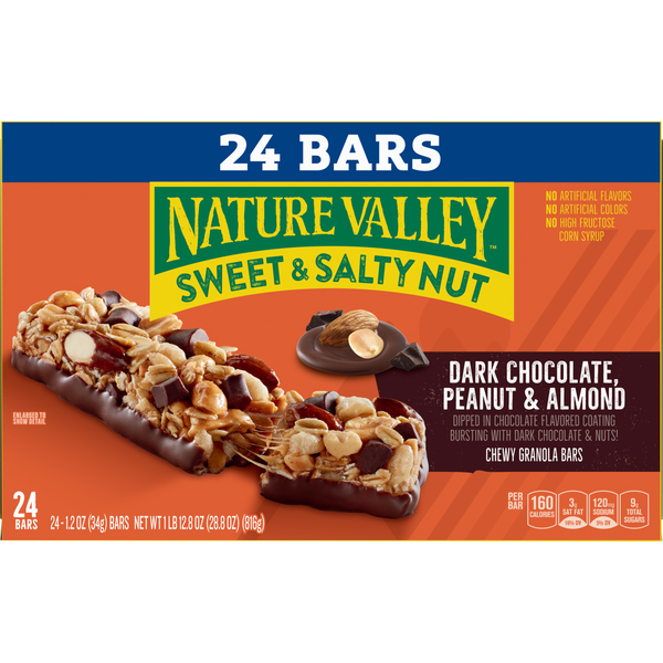 Nature Valley Dark Chocolate Peanut Almond Sweet and Salty Nut Bars