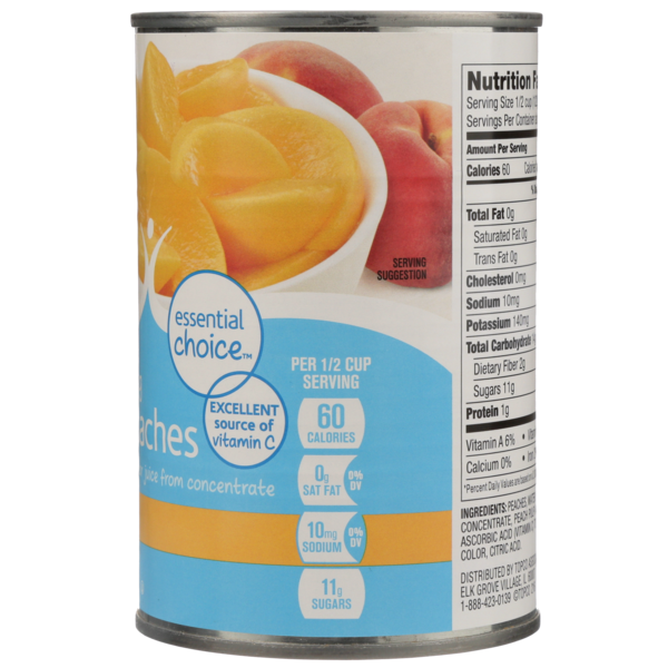Food Club Yellow Cling Sliced Peaches In A Blend Of Peach & Pear 100% Juice From Concentrate