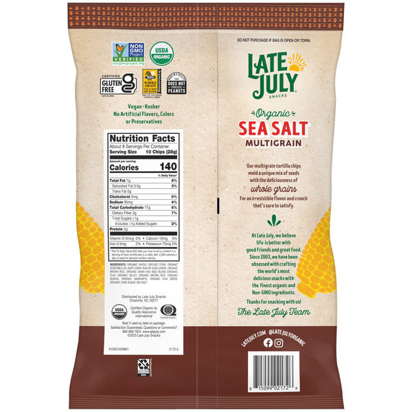 LATE JULY Snacks  Sea Salt Tortilla Chips