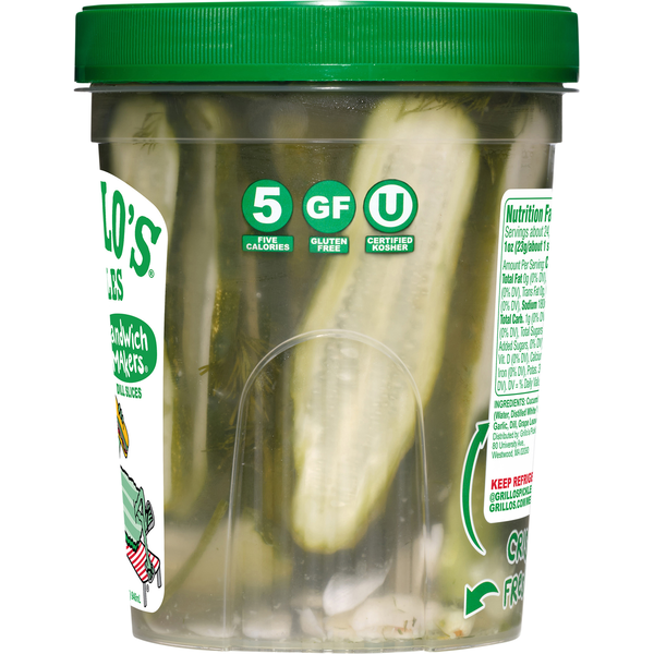Grillo's Pickles Sandwich Makers Dill Slices